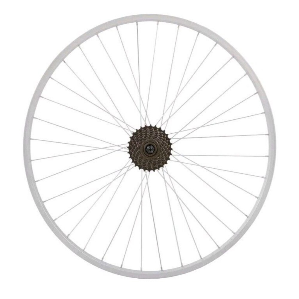 26" Rear Alloy Bike Rim for 1.75" to 2.215" Wide Tire, 7 Speeds Freewheel...